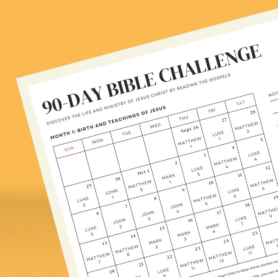 90 day bible challenge calendar dated