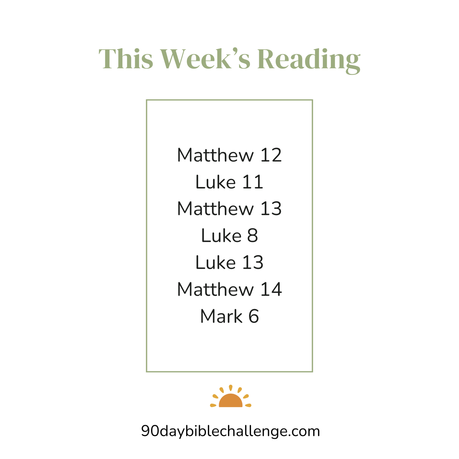 Week 5 Bible Study Calendar