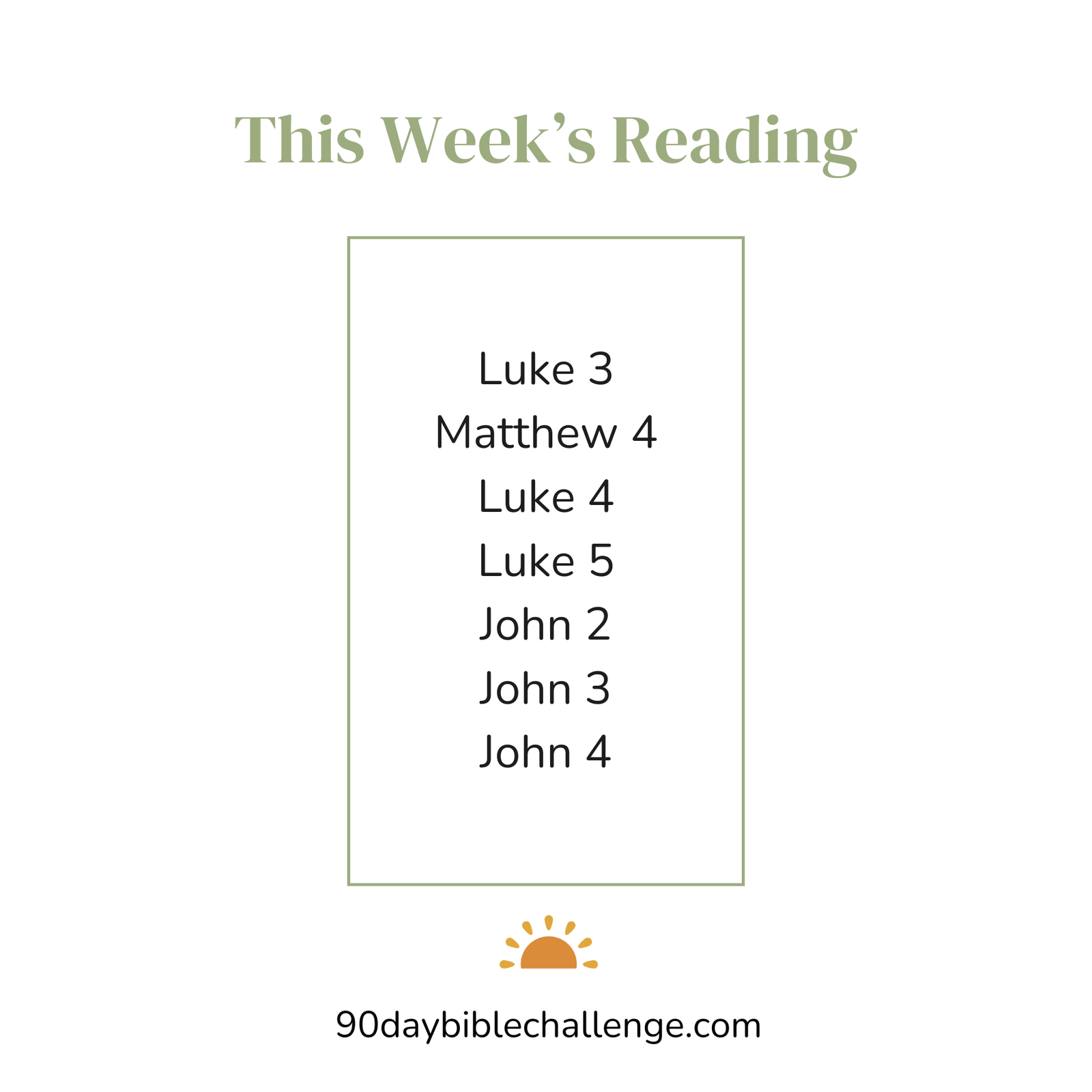 Week to 90 day bible challenge reading